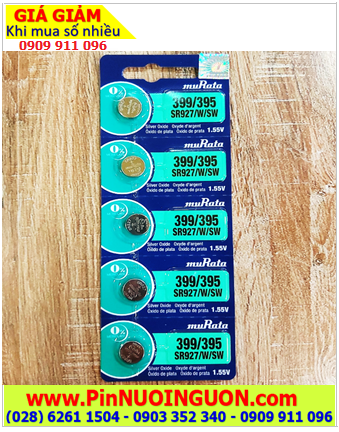 COMBO 01 vỉ 5viên Pin đồng hồ 1.55v Silver Oxide MuRata SR927SW (Pin 395) chính hãng _Giá 129.000/Vỉ